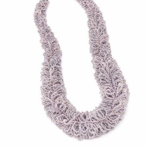 Handmade Beaded Choker Necklace – Soft Lilac Blush Crystal Statement | NWOT